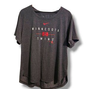 Minnesota Twins t-shirt womens X-Large grey boatneck short-sleeve NWT